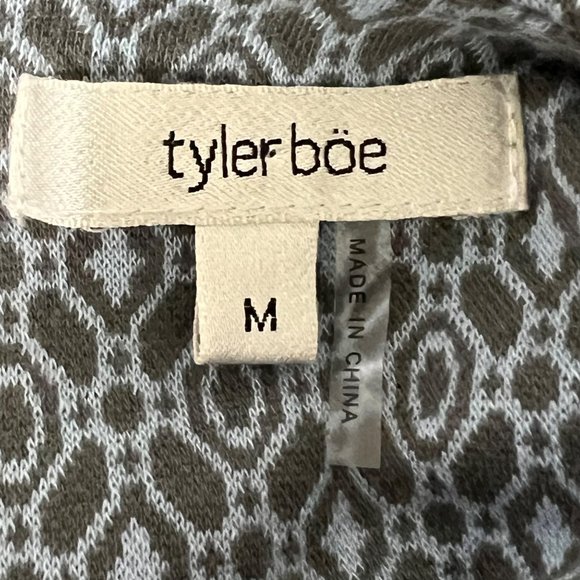 Tyler Boe Cindy Dress Inverted Pleat Blue Gray Geo Print Pockets Medium - Picture 9 of 12